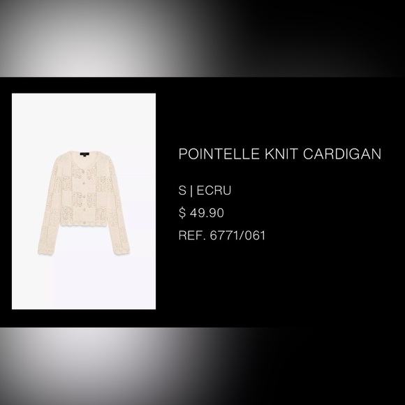 Zara Pointelle Knit Button Cardigan - Picture 6 of 7